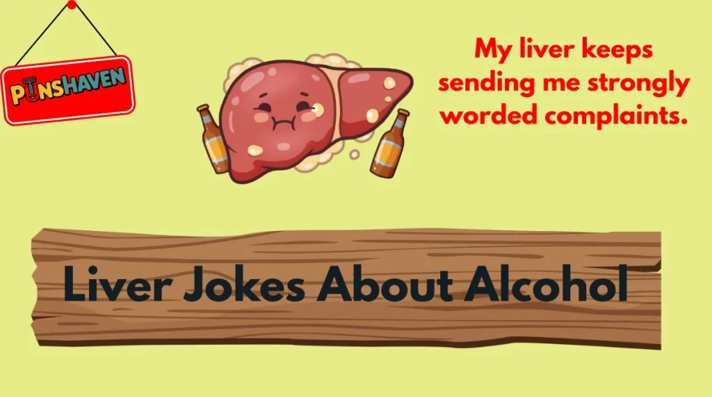 Funny liver jokes about alcohol cartoon